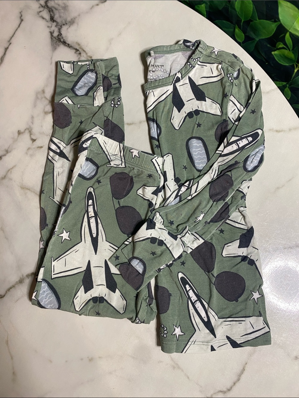Posh Peanut Kids military long sleeve Pajama Set